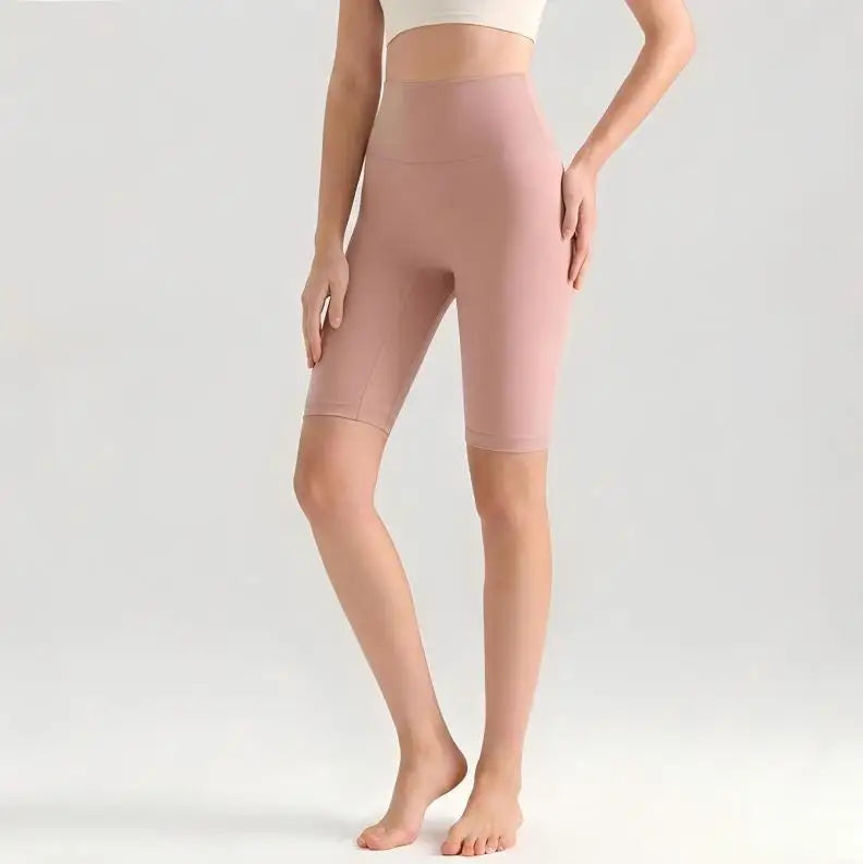 Women High Waisted Seamless Front Biker Shorts Sculpting Fit Yoga Shorts Butt Lifting Gym Workout Cycling Essentials Shorts