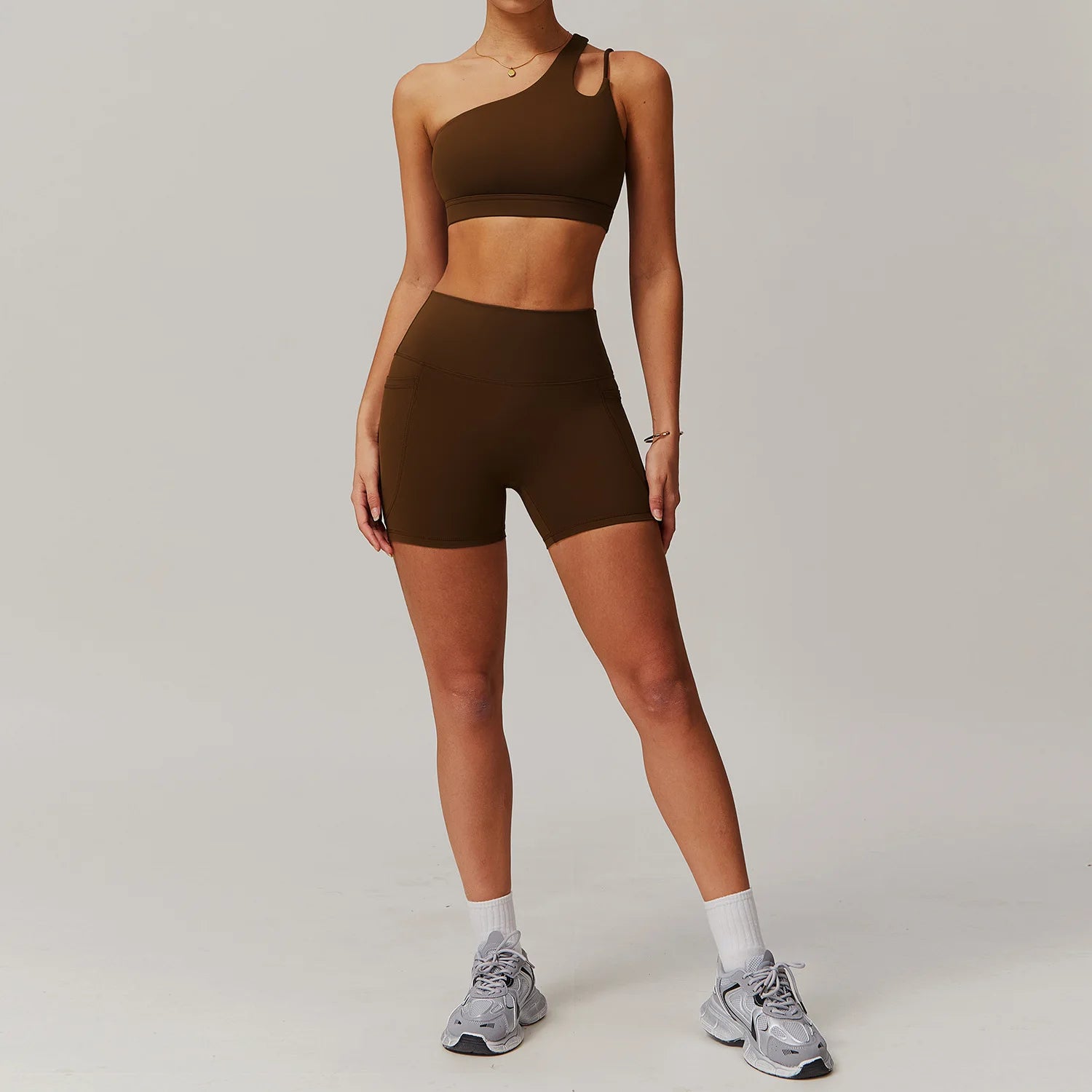 Tummy Control Workout Outfit Wholesale Women's Breathable Cloud Fabric Yoga Set Cutout Sports Bra High Waist Leggings
