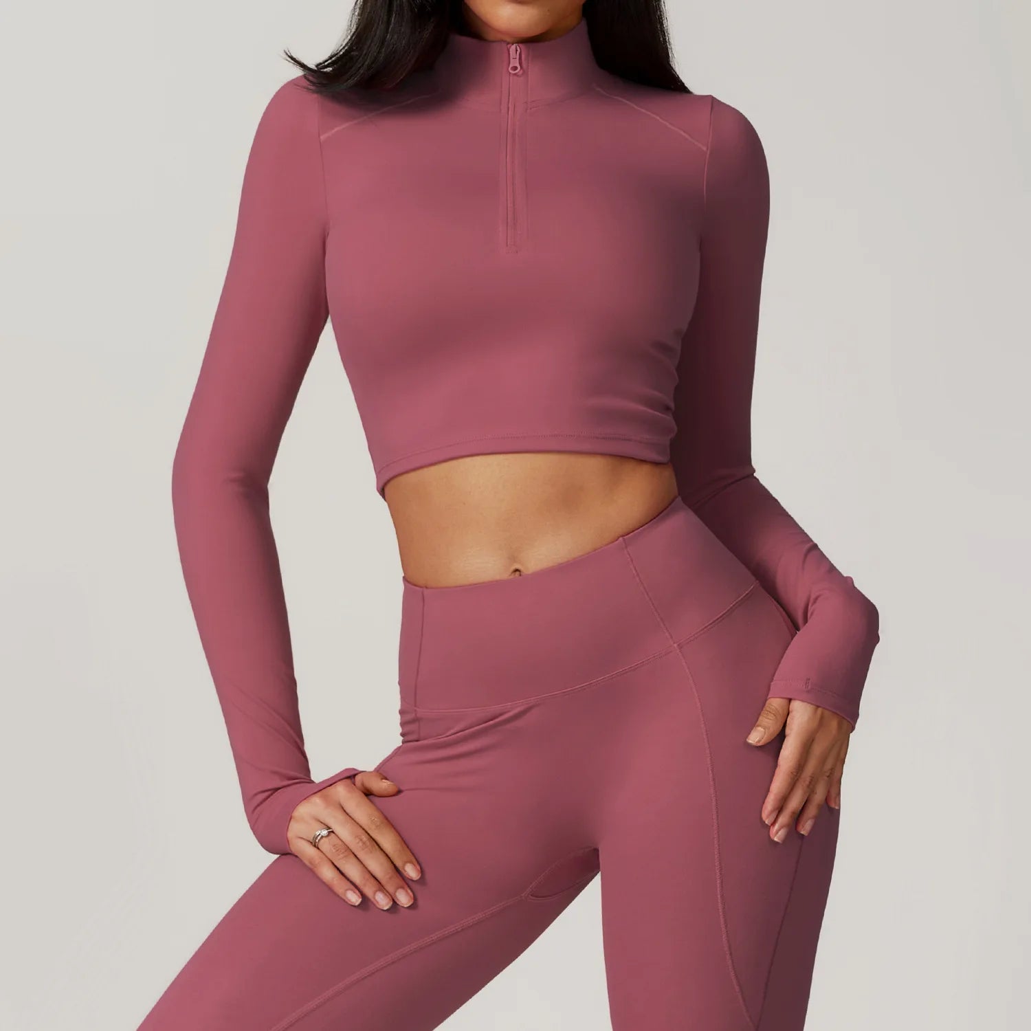 Women's Front Seamless Fitness Long Sleeve Jacket Quick Dry Yoga Sets Four-Way Stretch Breathable Workout Top Custom
