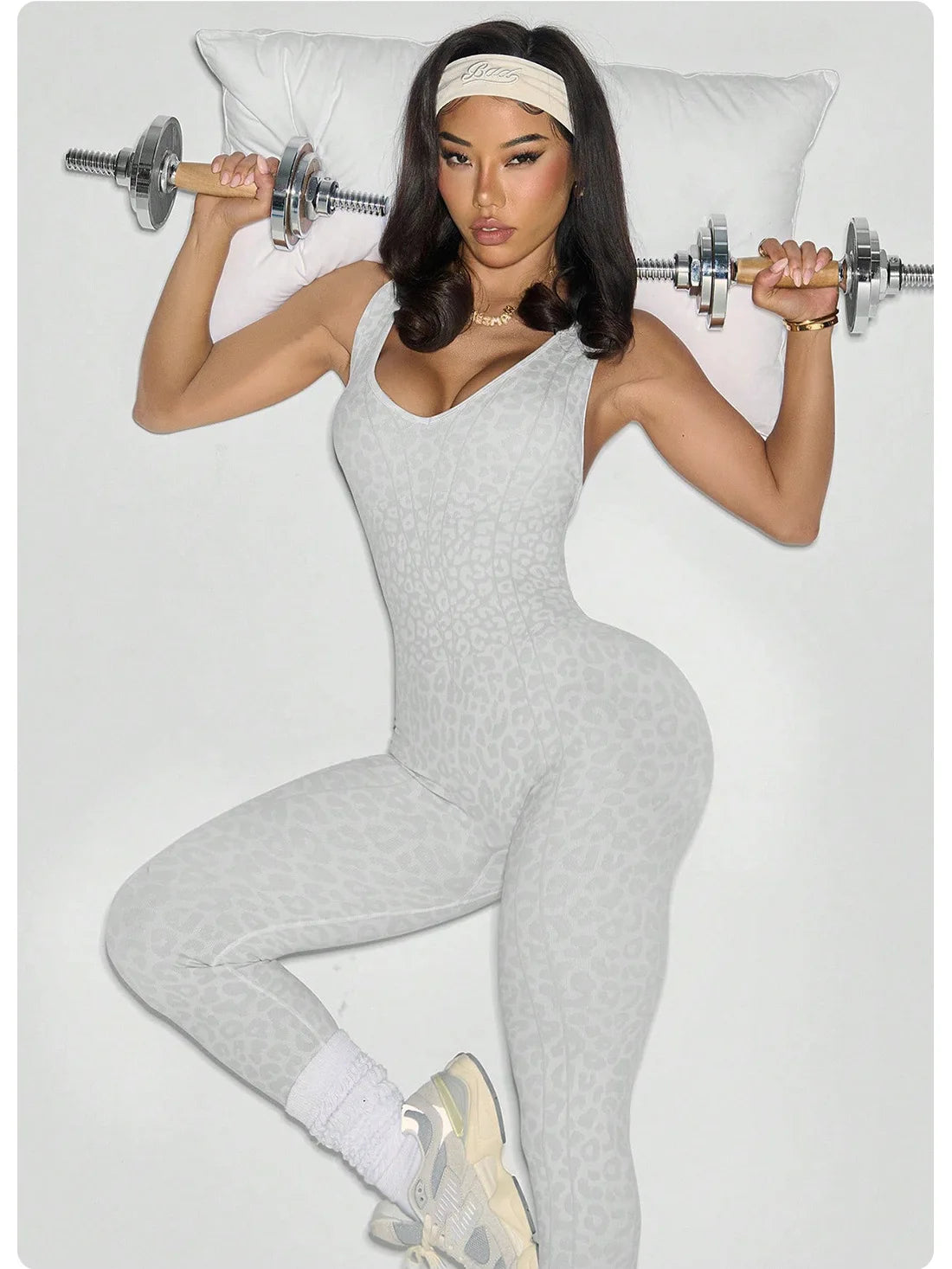 Women Leopard Cross Back Flared Yoga Bodysuits Gym Fitness Jumpsuit Workout Clothes Quick-drying Sportswear Yoga Wear for Women
