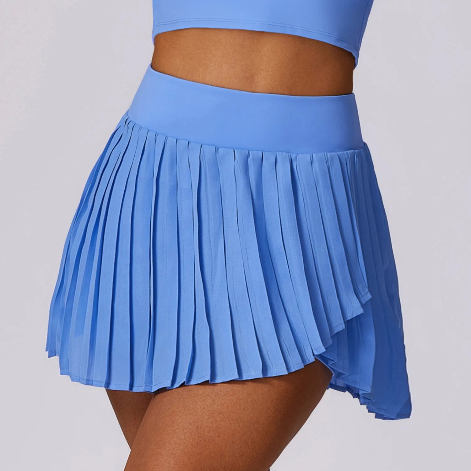Custom Logo High Waist A-Line Pleated Tennis Skirt with Phone Pockets Anti-exposure Chiffon Golf Sports Skort
