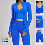 Women's Seamless Solid 5-Piece Yoga Set Breathable High-Waisted Scrunch Workout Leggings Shorts Sportswear Gym Fitness