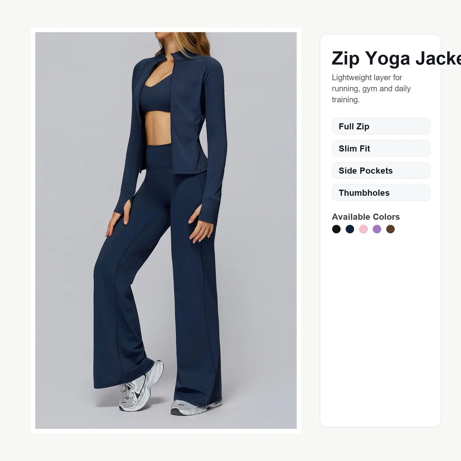 Quick-drying Fitness Yoga Set Zipper Casual Set Women's Outdoor Cycling and Running Sports Set Custom LOGO