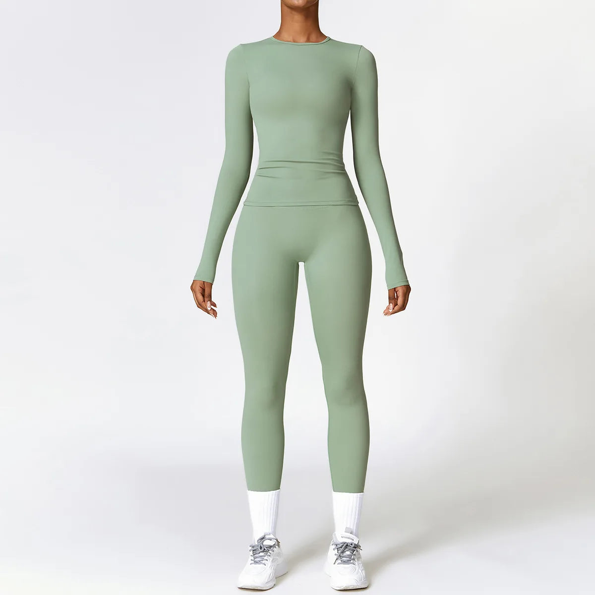 Custom Logo Yoga Set Long Sleeve 2 Piece Workout Set Women High Waist Leggings Shorts Gym Fitness Wear  Quick Dry