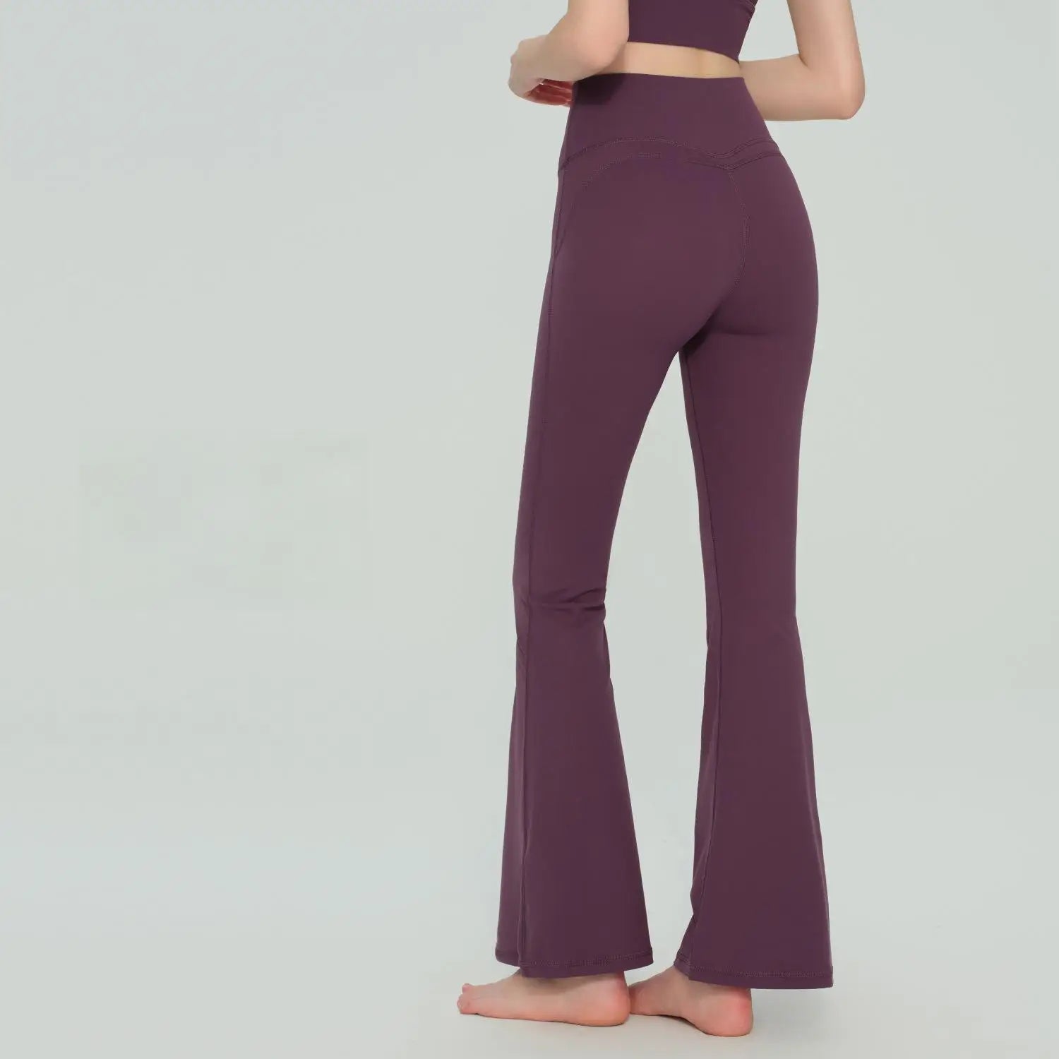 Custom LOGO High Waist Flare Yoga Pants Women Double Butt Lifting Leggings Slim Fit Bell Bottom Sports Trousers