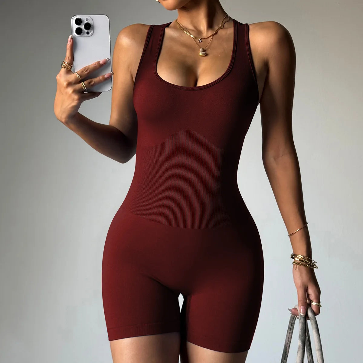 Backless Strappy Romper Sleeveless Workout Bodysuit One Piece Yoga Jumpsuit  Gym Activewear Set Women Custom Logo