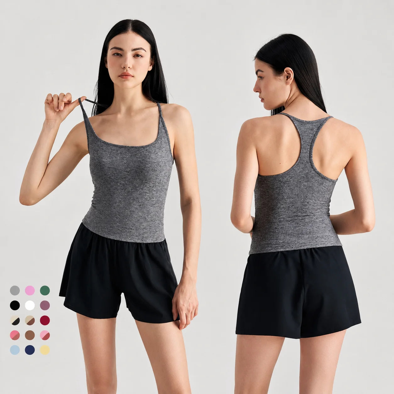 Women Yoga Tank Top Racerback Workout Sports Camisole Slim Fit Crop Top Gym Running Fitness Activewear Custom Logo
