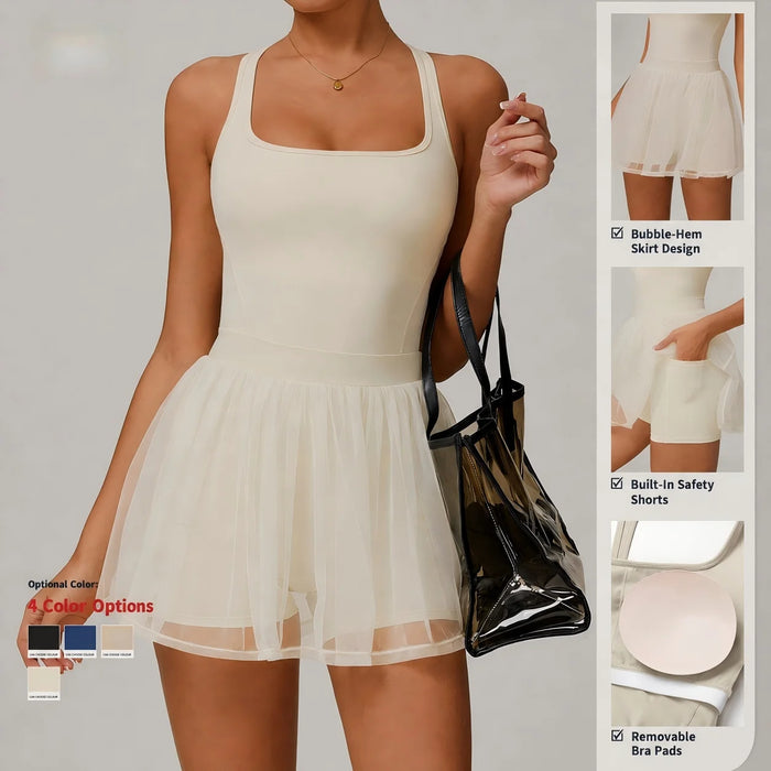 Wholesale Eco Recycled Breathable 2 In 1 Skirt with Pocket short sleeve shirt tshirt women One Piece Tennis