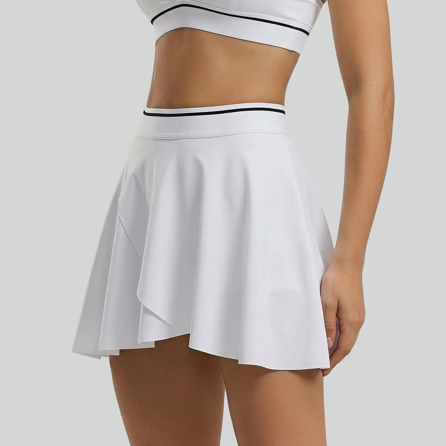Women High Waisted Tennis Skirt Athletic Skort with Built-in Shorts Double Side Pockets Gym Golf Running Sports Skirt