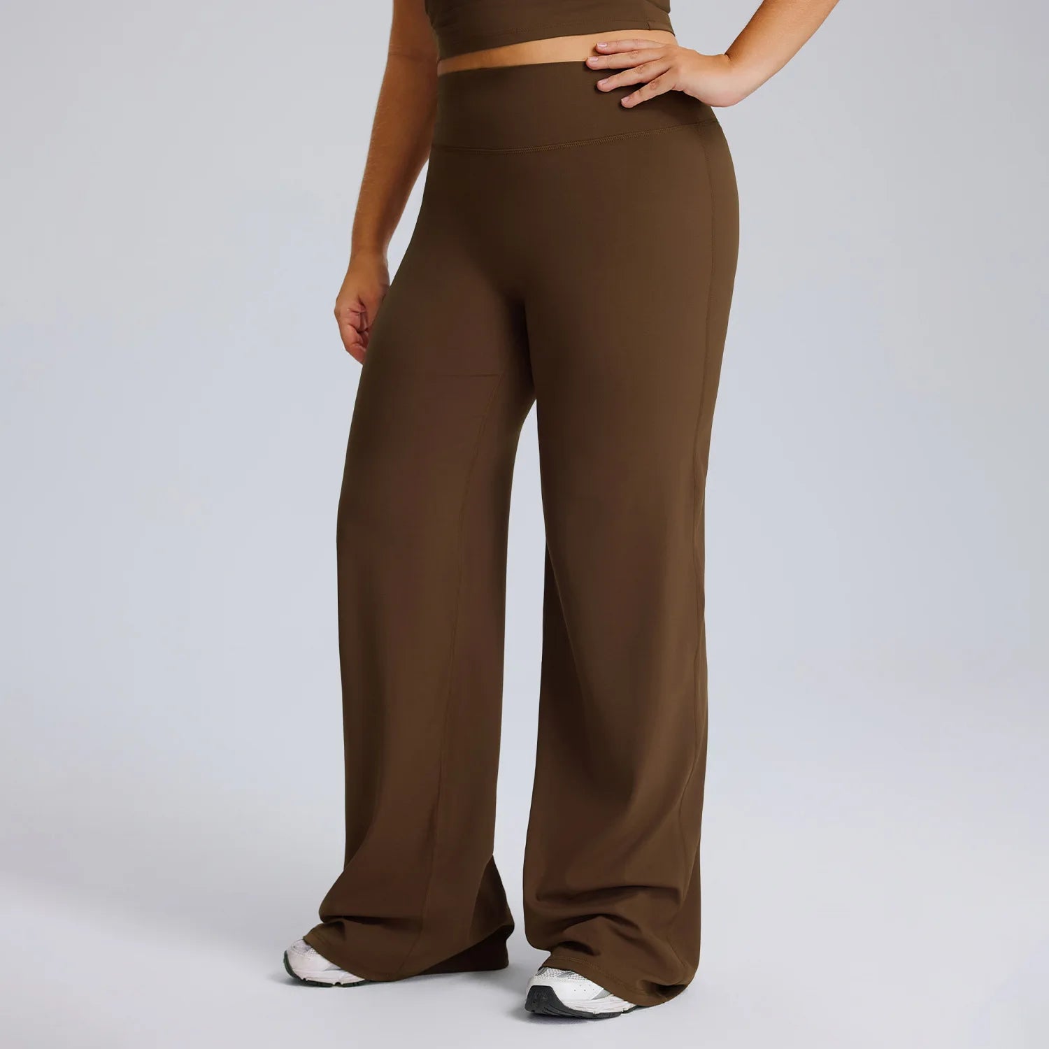 2026 Custom Plus Size Women's Gym&Yoga Sets Sleeveless Activewear Square Neck Top High Waist Wide Leg Flare Pants Fitness Sets