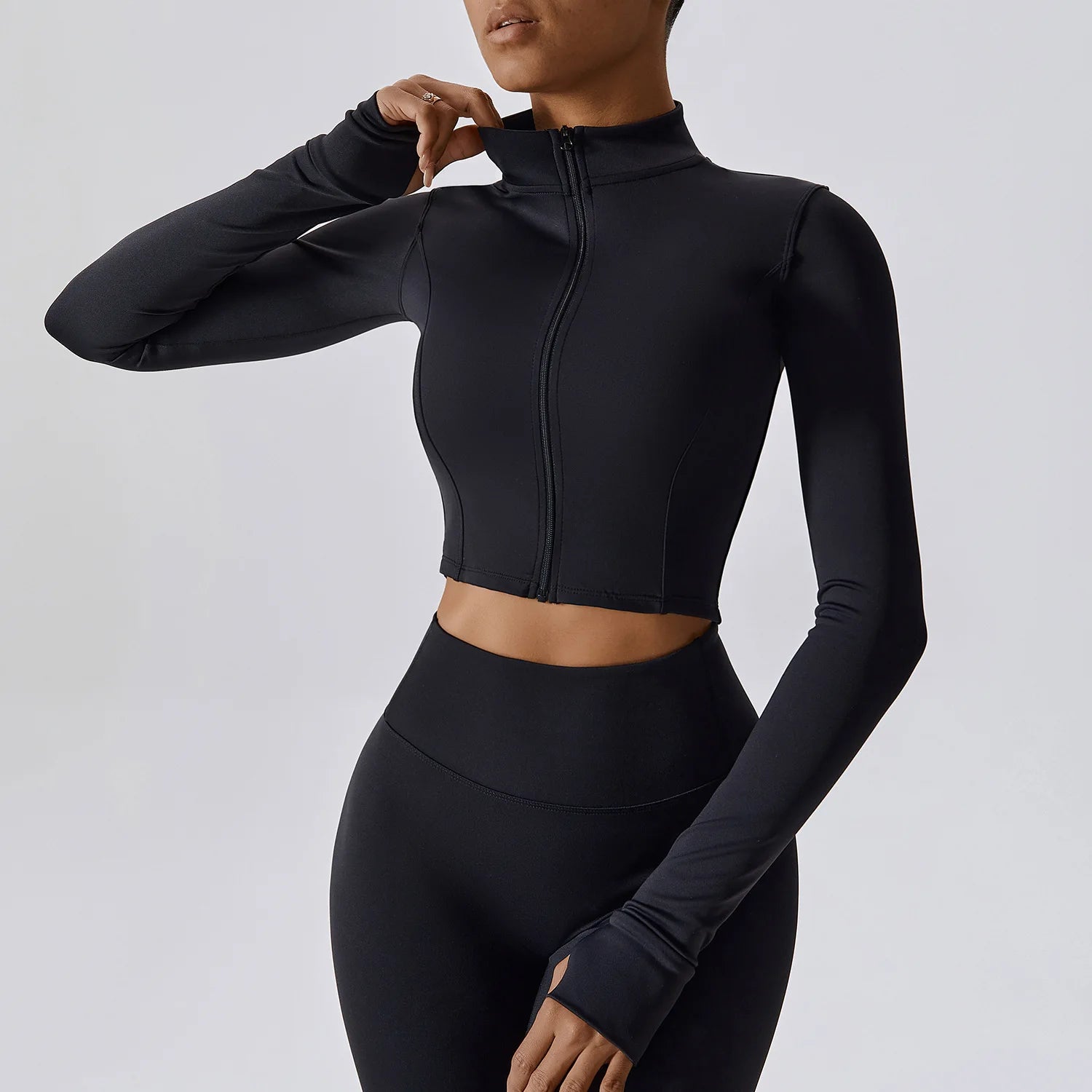 Quick-Drying Yoga Clothes 15 Colors Zipper Outdoor Running Sports Yoga Jacket Slimming Fitness Long-Sleeved Jacket Girls