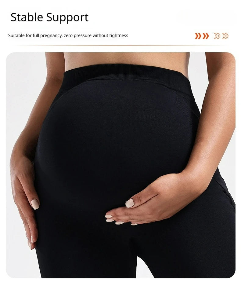 Wholesale Maternity Leggings High Waist Seamless Pregnant Yoga Pants Workout Fitness Sports Skinny Pregnancy Leggings