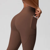 Wholesale Seamless Yoga Leggings High Waist Push up Sport Gym Apparel for Women Female Butt Scrunch Workout Legging with Pocket