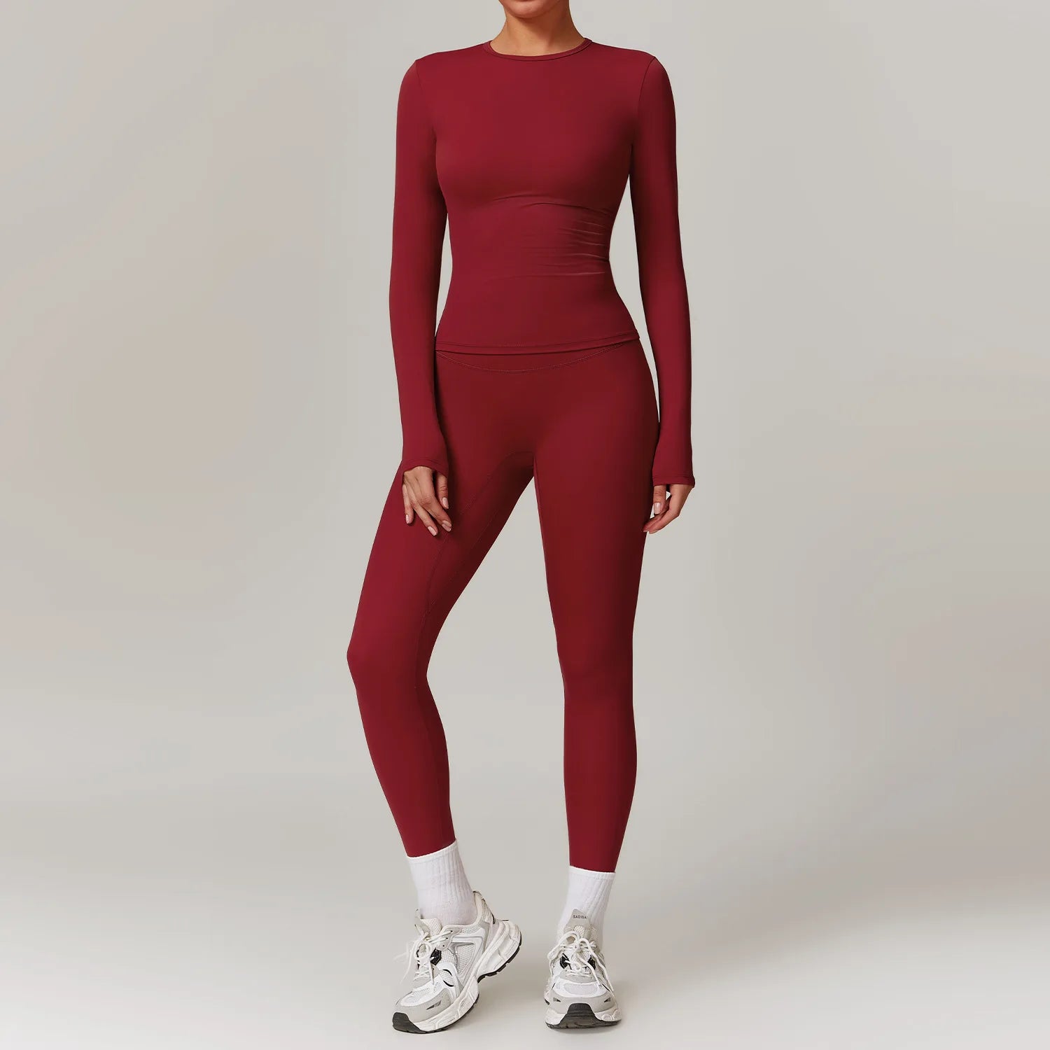 Custom Logo Yoga Set Long Sleeve 2 Piece Workout Set Women High Waist Leggings Shorts Gym Fitness Wear  Quick Dry