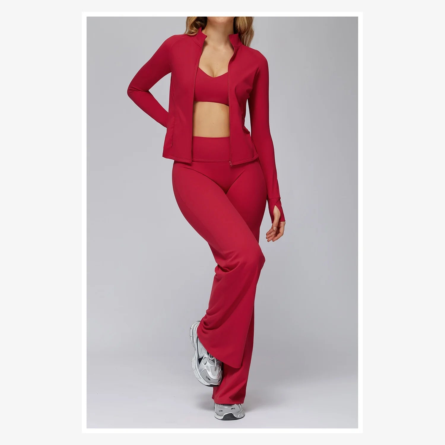 Quick-drying Fitness Yoga Set Zipper Casual Set Women's Outdoor Cycling and Running Sports Set Custom LOGO