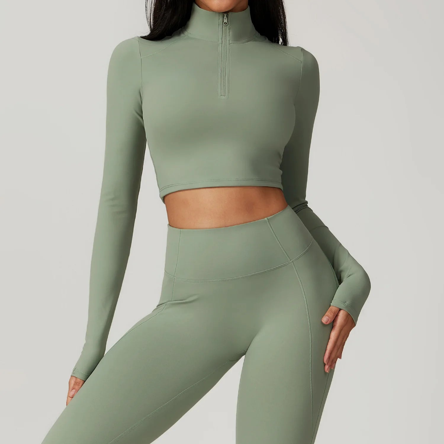 Women's Front Seamless Fitness Long Sleeve Jacket Quick Dry Yoga Sets Four-Way Stretch Breathable Workout Top Custom
