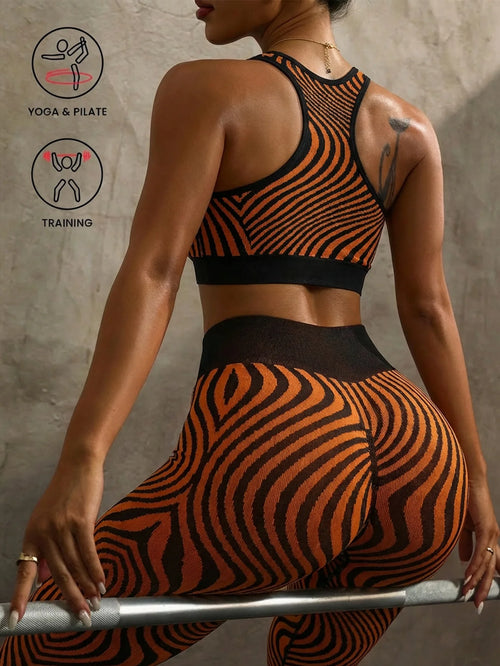 Breathable Lightweight Four-Way Stretch Eco-Friendly Bra Sports Underwear High Strength Yoga Sports Tight Pants Set Running