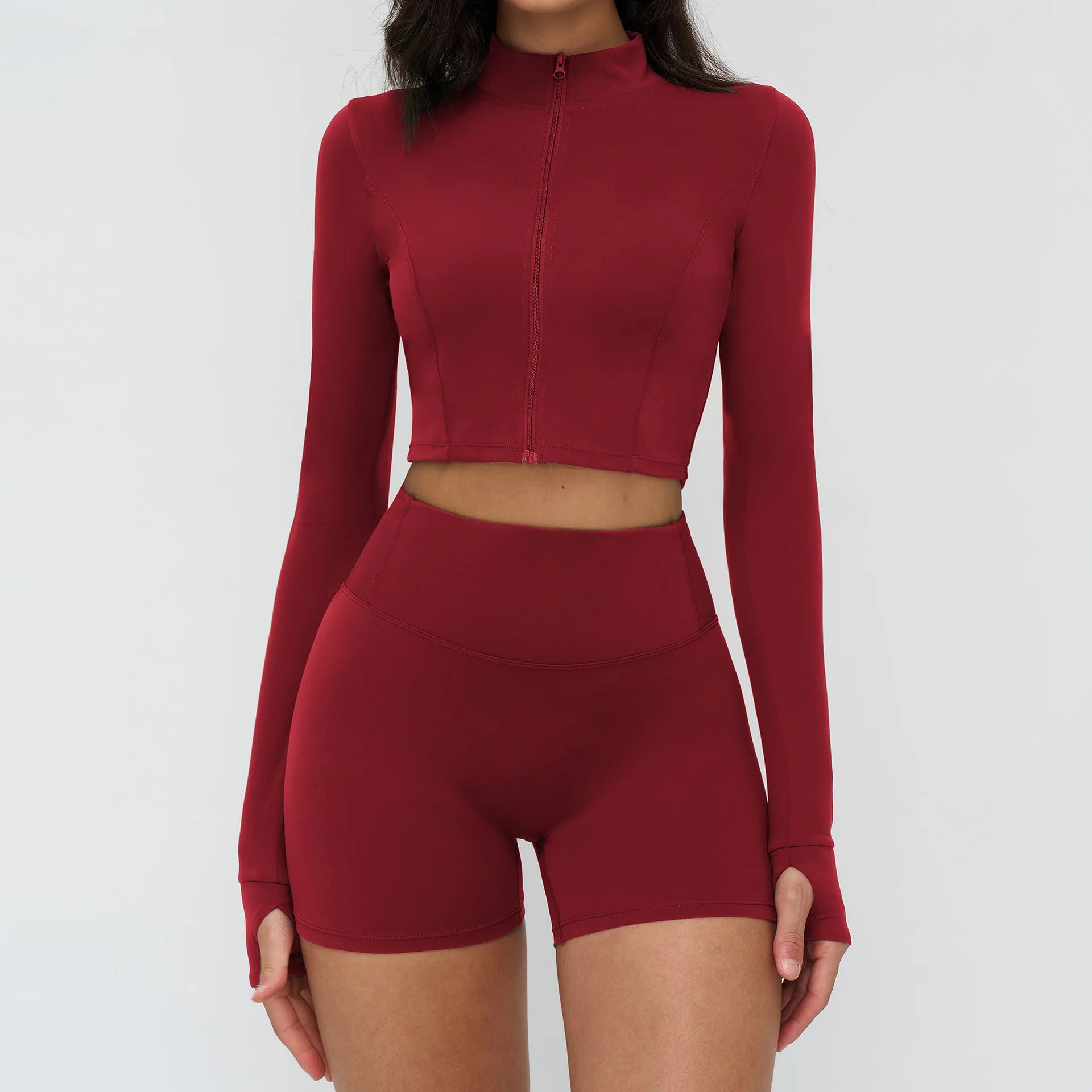 Quick-Drying Yoga Clothes 15 Colors Zipper Outdoor Running Sports Yoga Jacket Slimming Fitness Long-Sleeved Jacket Girls