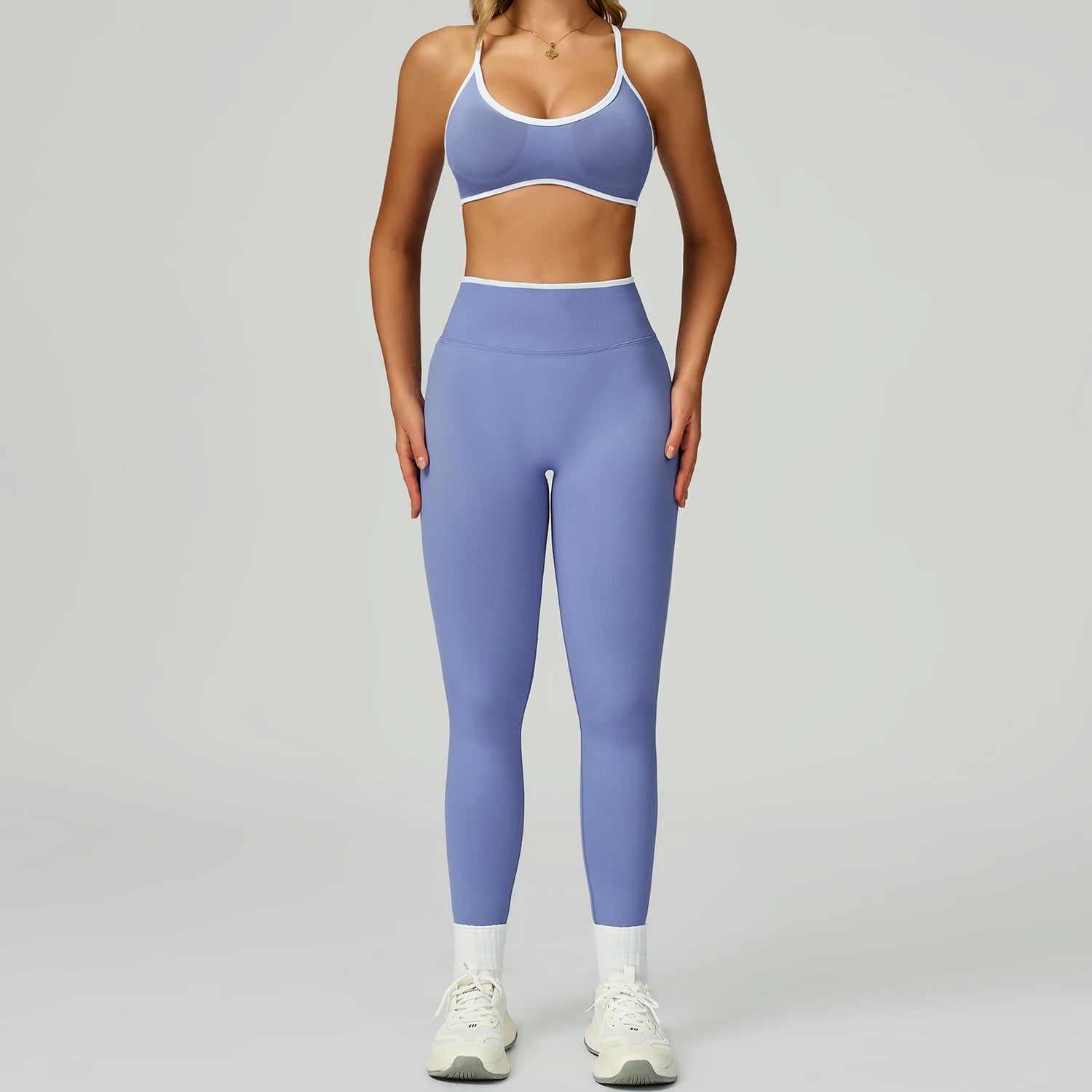 Women Seamless High Waist Yoga Sets Workout Leggings & Fitness Bra Color Blocking Sportswear Suit 2 Piece Gym Yoga Set