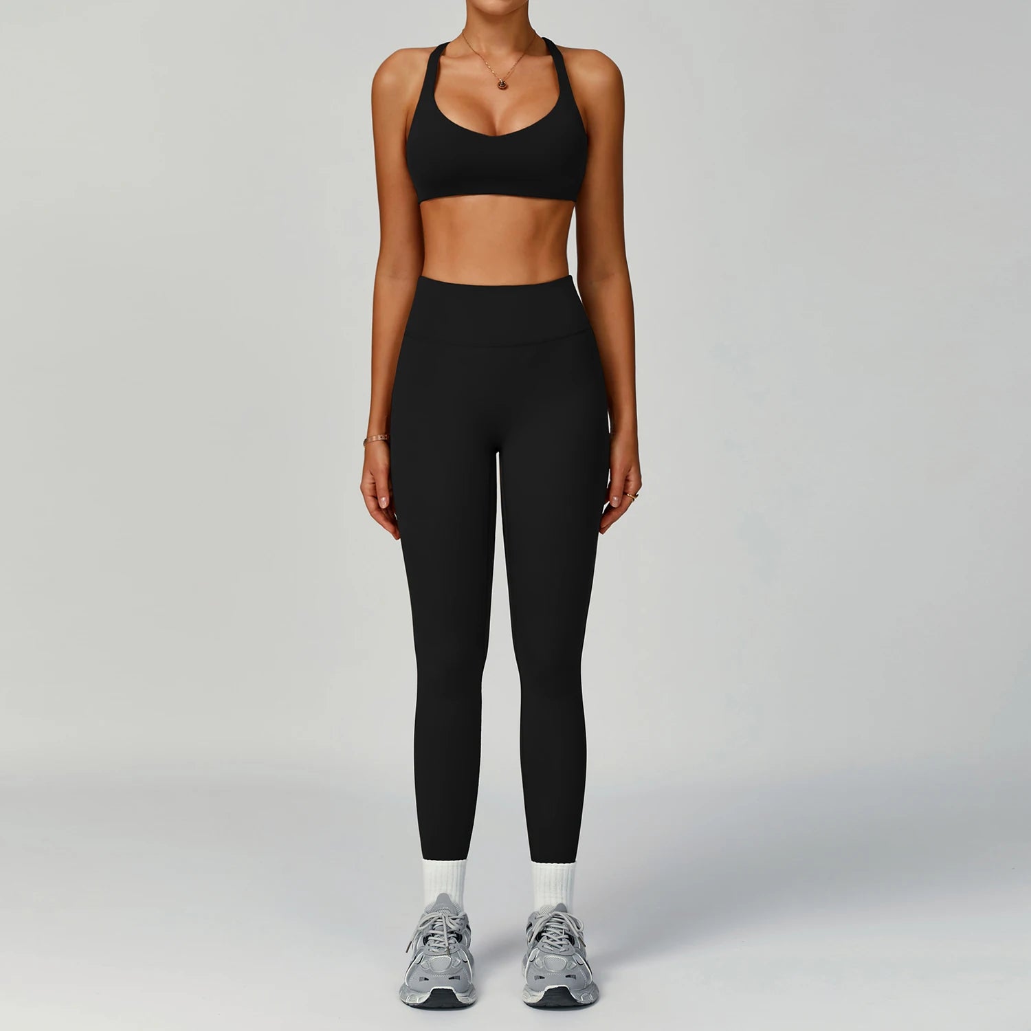 Custom Women's Yoga Set Eco-friendly Recycled High Waist Yoga Leggings Set Tight-fitting Sports Outfit Outdoor Running Set