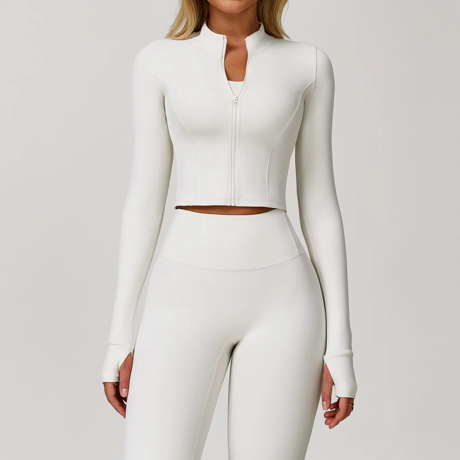 Quick-Drying Yoga Clothes 15 Colors Zipper Outdoor Running Sports Yoga Jacket Slimming Fitness Long-Sleeved Jacket Girls