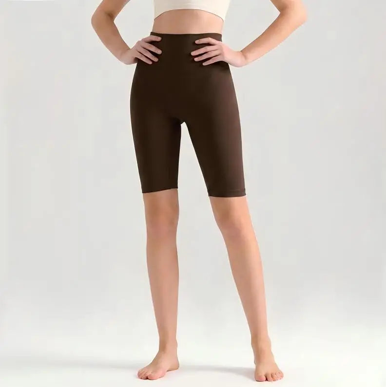 Women High Waisted Seamless Front Biker Shorts Sculpting Fit Yoga Shorts Butt Lifting Gym Workout Cycling Essentials Shorts