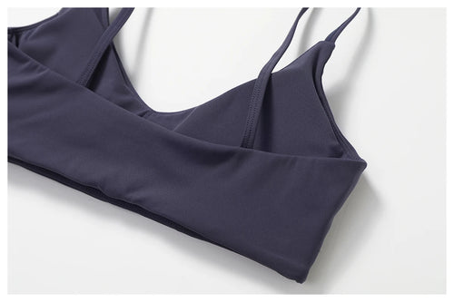 Custom Logo Gym Bra Backless Sports Bra U-Neck  Breathable Quick Drying Recycled Nylon Yoga Yoga Bra Sports Bra