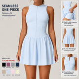 Gym Activewear Workout Dress Quick Drying Gym Fitness Wear Sports Romper One Piece Women Yoga Jumpsuit Tennis Golf Skirts