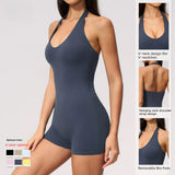 Sexy Fitness Workout One Piece Backless Bodysuit Rompers Yoga Jumpsuit for Woman Women's Sportswear Active Wear Cross Back