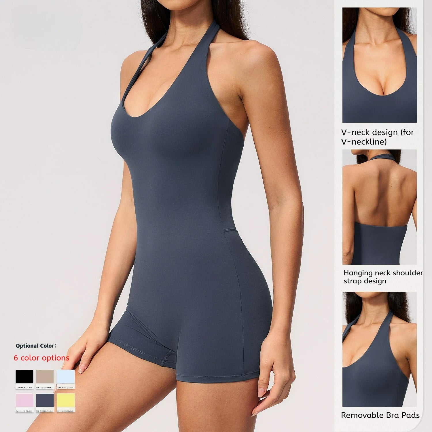 Sexy Fitness Workout One Piece Backless Bodysuit Rompers Yoga Jumpsuit for Woman Women's Sportswear Active Wear Cross Back