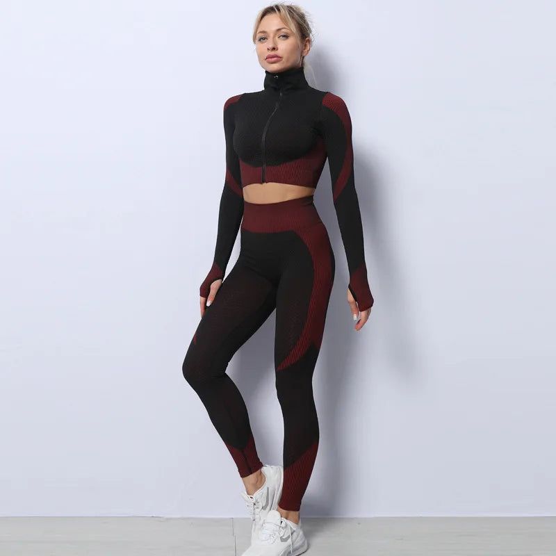 Seamless Fitness Clothing Factory Clothing Yoga Jackets Workout Clothing Sport Outfit Wear Gym Fitness Set for Women Custom Logo