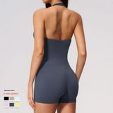 Sexy Fitness Workout One Piece Backless Bodysuit Rompers Yoga Jumpsuit for Woman Women's Sportswear Active Wear Cross Back