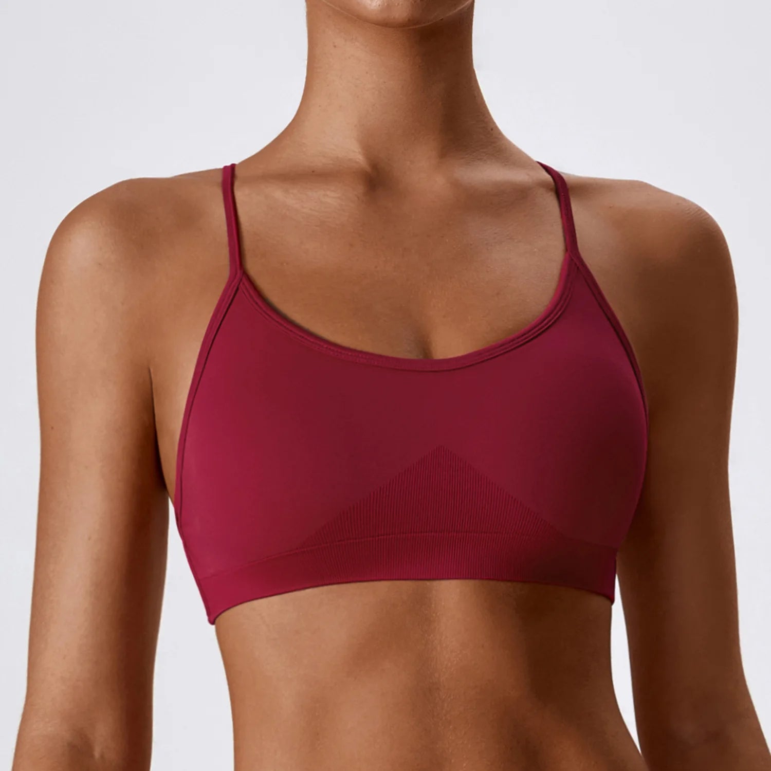 Criss Cross Sports Bra Seamless Yoga Bra Custom Logo Removable Padded Gym Workout Crop Top Vest