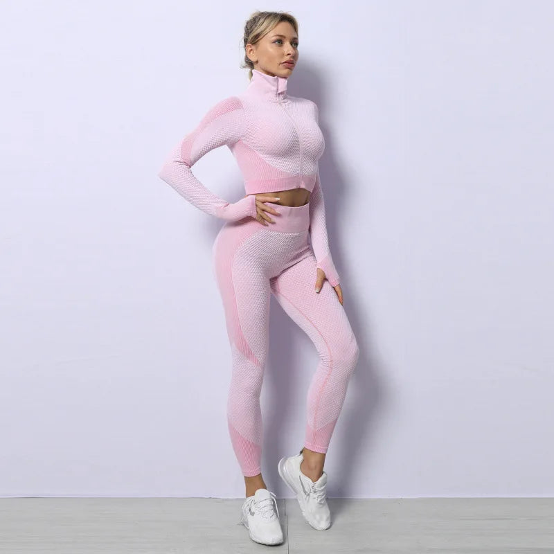 Seamless Fitness Clothing Factory Clothing Yoga Jackets Workout Clothing Sport Outfit Wear Gym Fitness Set for Women Custom Logo