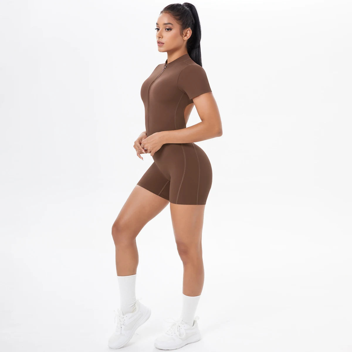 Timee Women's Training Wear Scrunch Butt Shorts Jumpsuits Gym Tight Bodysuits Sweat Suits Spandex/Nylon Breathable