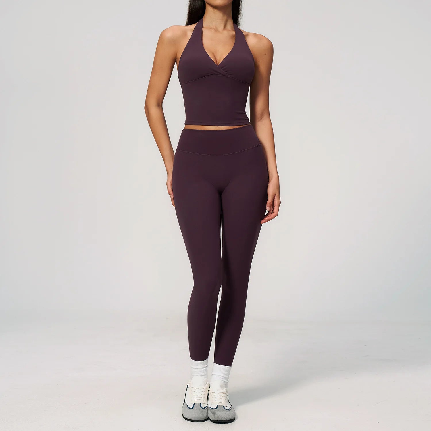 Women's Custom Activewear Set Seamless Quick Dry Sexy Yoga Leggings and Bra Solid Pattern Outdoor Gym Fitness Wear