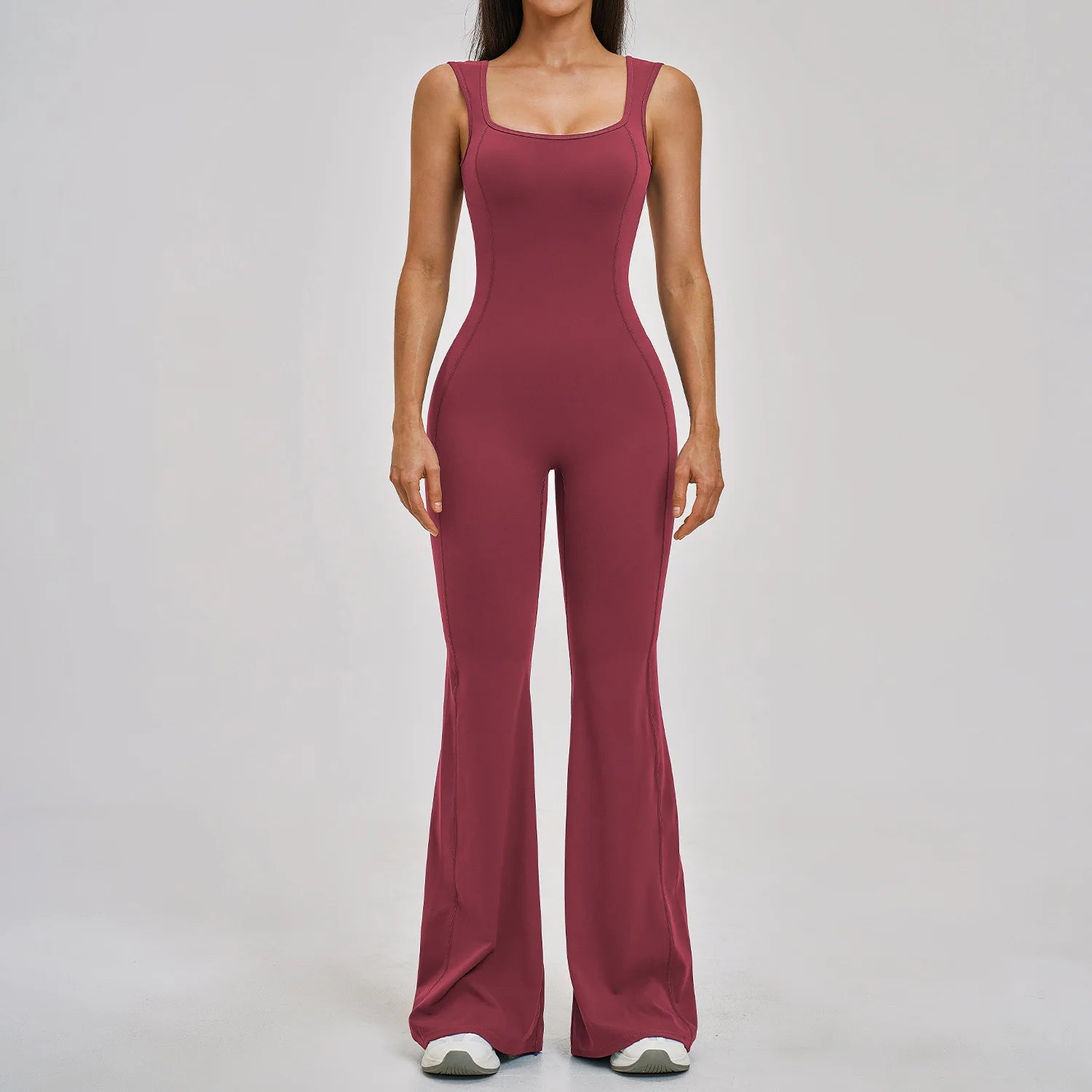 Sexy Sleeveless Yoga Jumpsuit Breathable Gym Wear Sports Rompers Workout Bodysuit 1 Piece Gym Fitness Flare Leggings Bodysuit