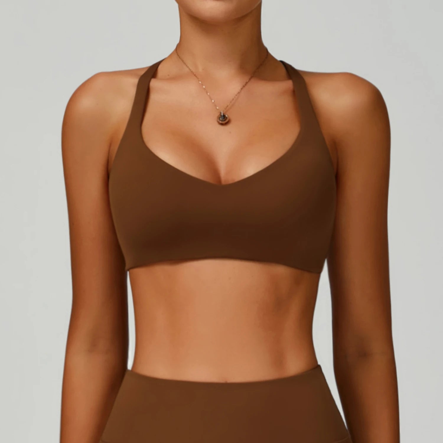 Custom Logo Whosale Eco Friendly Recycled Sport Bra Backless Compression Breathable Sports Bra Tight Active Wear Fitness Apparel