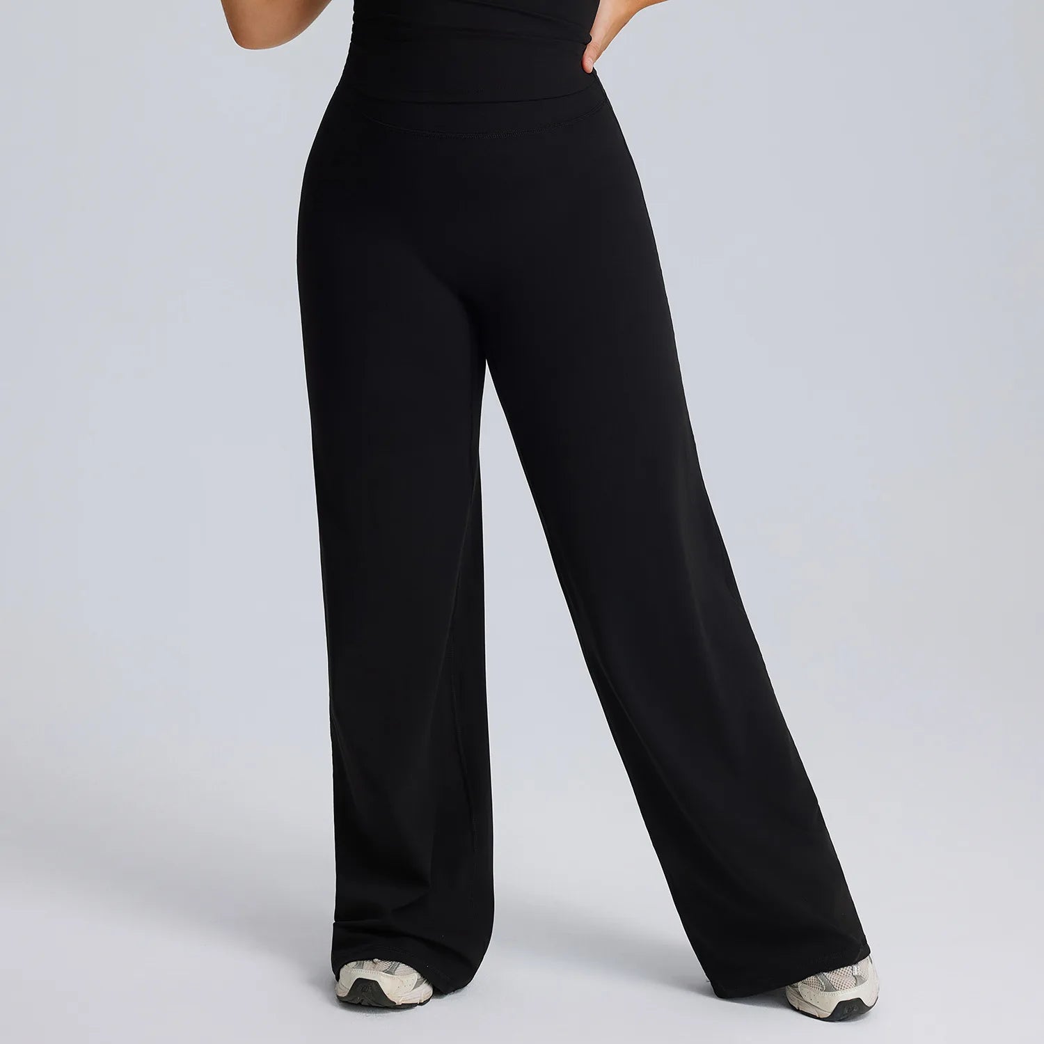 2026 Custom Plus Size Women's Gym&Yoga Sets Sleeveless Activewear Square Neck Top High Waist Wide Leg Flare Pants Fitness Sets