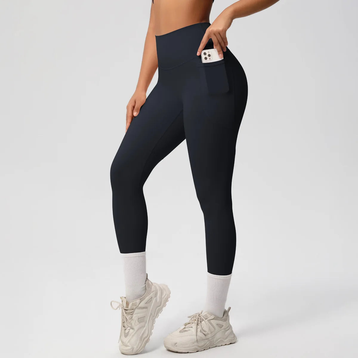 Women's High Waisted Leggings Pockets Tummy Control Four-Way Stretch Spandex/Polyester Workout Yoga Pants