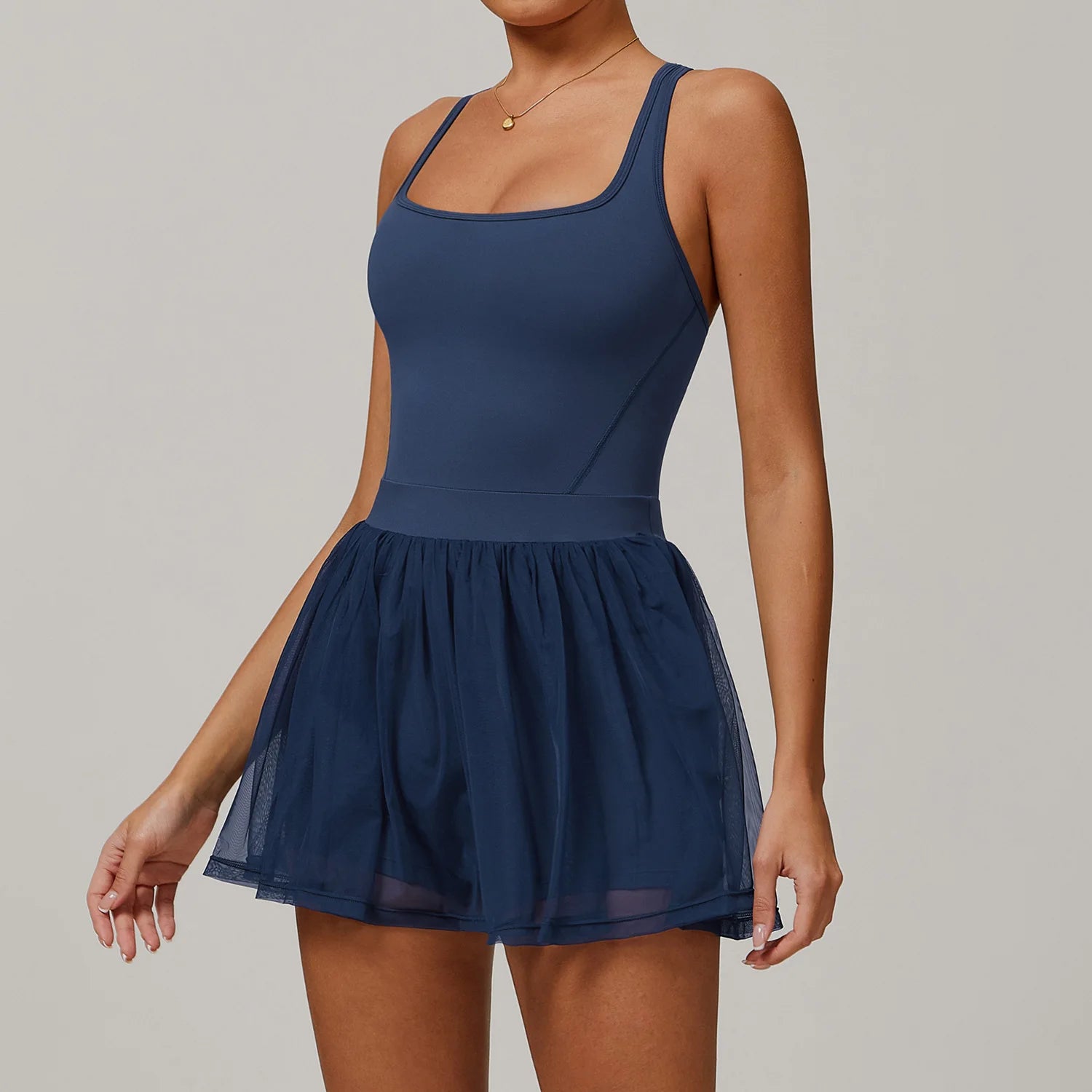 Wholesale Eco Recycled Breathable 2 In 1 Skirt with Pocket short sleeve shirt tshirt women One Piece Tennis