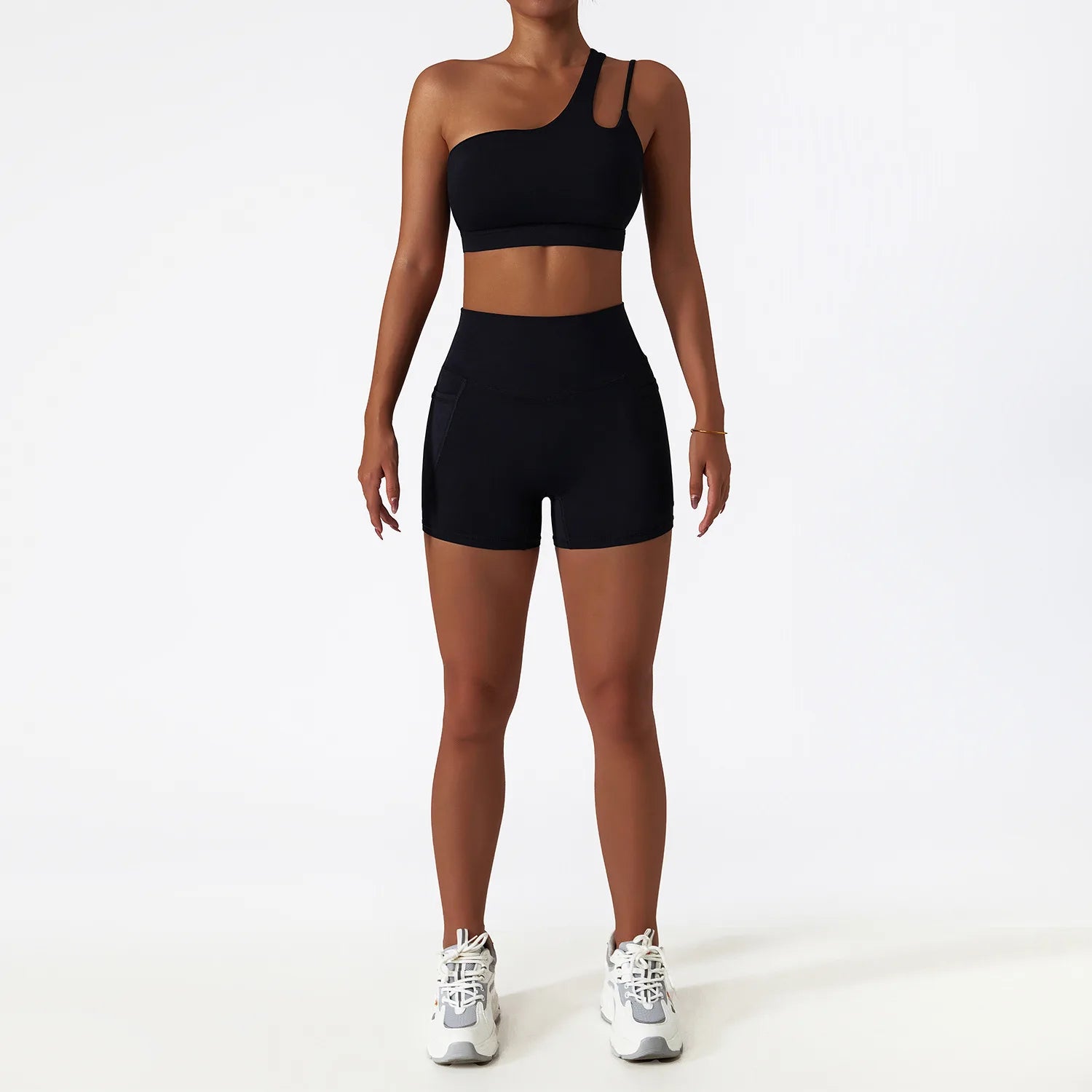 Tummy Control Workout Outfit Wholesale Women's Breathable Cloud Fabric Yoga Set Cutout Sports Bra High Waist Leggings