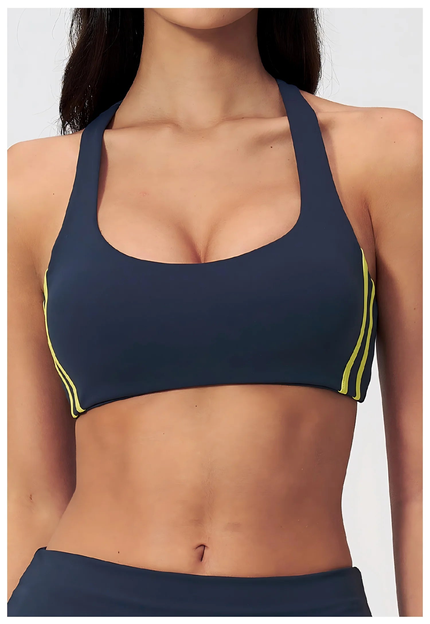 Custom Logo High Support Sports Bra Racerback Yoga Bra Anti-Shock V-neck Breathable Gym Bra with Removable Pads
