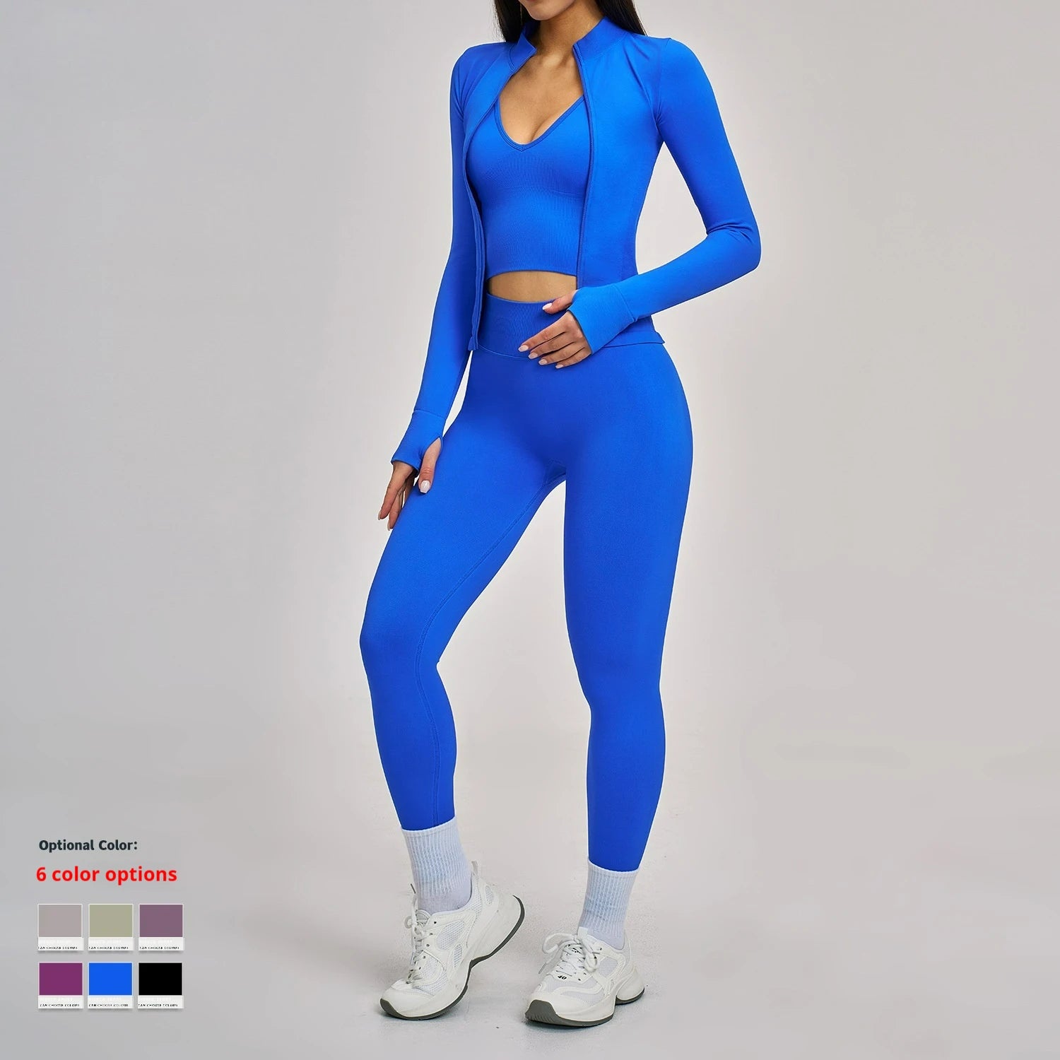 Women's Seamless Solid 5-Piece Yoga Set Breathable High-Waisted Scrunch Workout Leggings Shorts Sportswear Gym Fitness