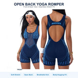 High-Waisted Butt-Lifting Yoga Jumpsuit Womens Shaping Tummy-Flattening Waist-Slimming Sports Bodysuit