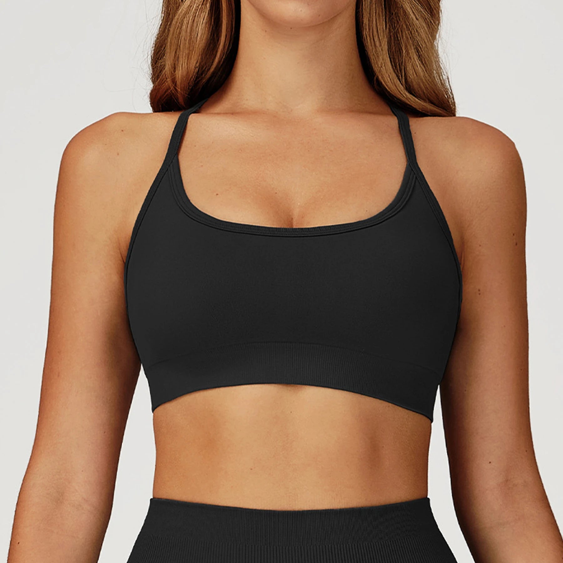 Women's Seamless 5-Piece Spandex/Nylon Yoga Workout Set Sports Bra High Waist Leggings Breathable Shorts Gym Fitness Wear