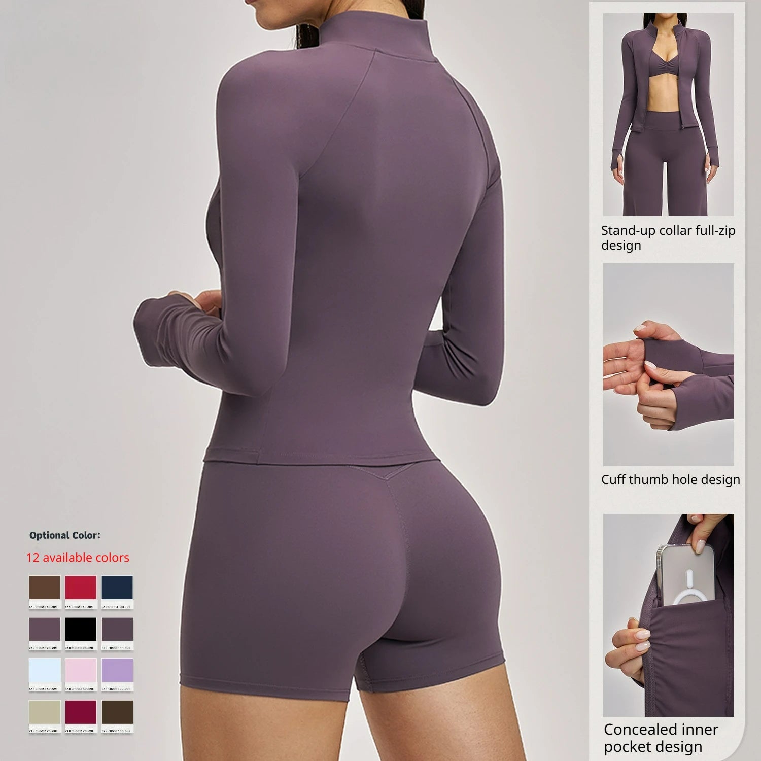 Quick-drying Fitness Yoga Set Zipper Casual Set Women's Outdoor Cycling and Running Sports Set Custom LOGO