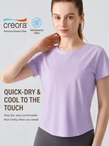 Custom Logo Women's Short Sleeve Gym T Shirt Curved Hem Loose Fit Workout Tops Quick Dry Breathable Running Yoga Tee