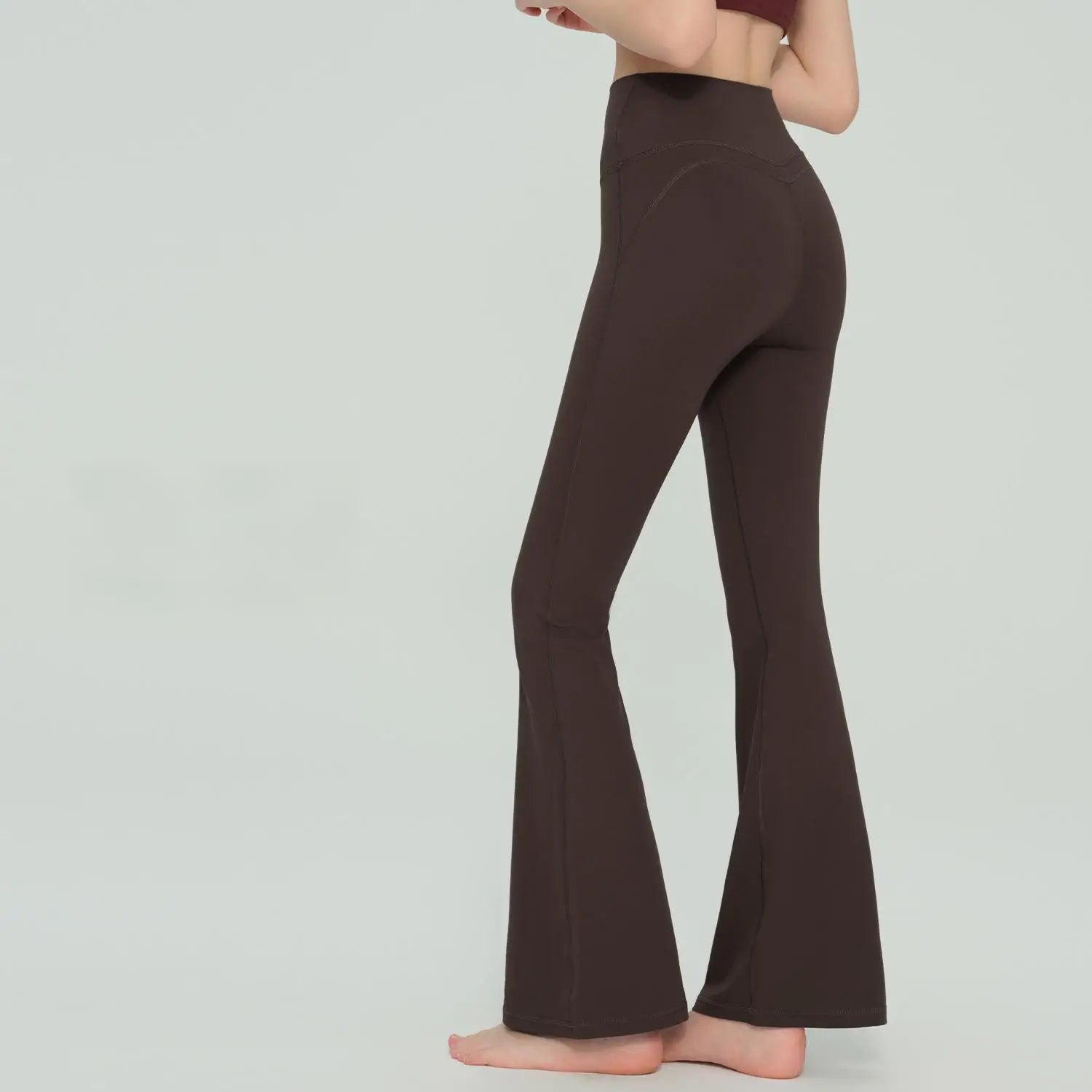 Custom LOGO High Waist Flare Yoga Pants Women Double Butt Lifting Leggings Slim Fit Bell Bottom Sports Trousers