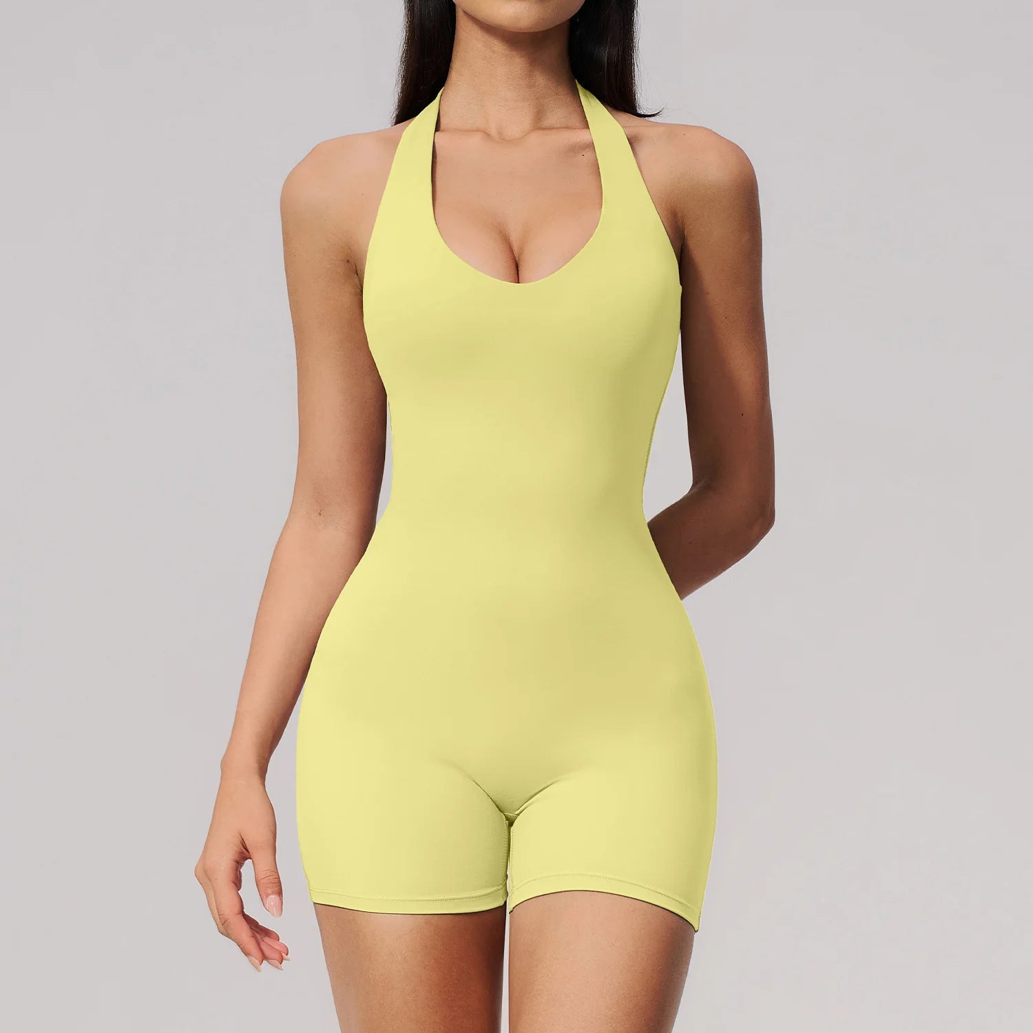 Sexy Fitness Workout One Piece Backless Bodysuit Rompers Yoga Jumpsuit for Woman Women's Sportswear Active Wear Cross Back